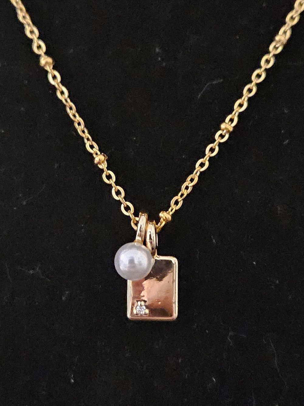 Gold Swarovski Charms Necklace On New Chain